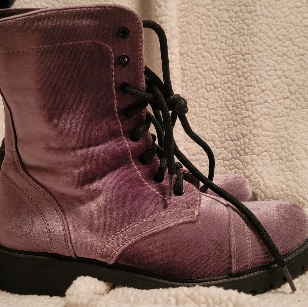 Madden Girl Velvet Combat Boots